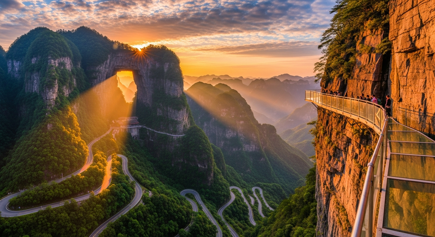 Tianmen Mountain Glass Skywalk Experience